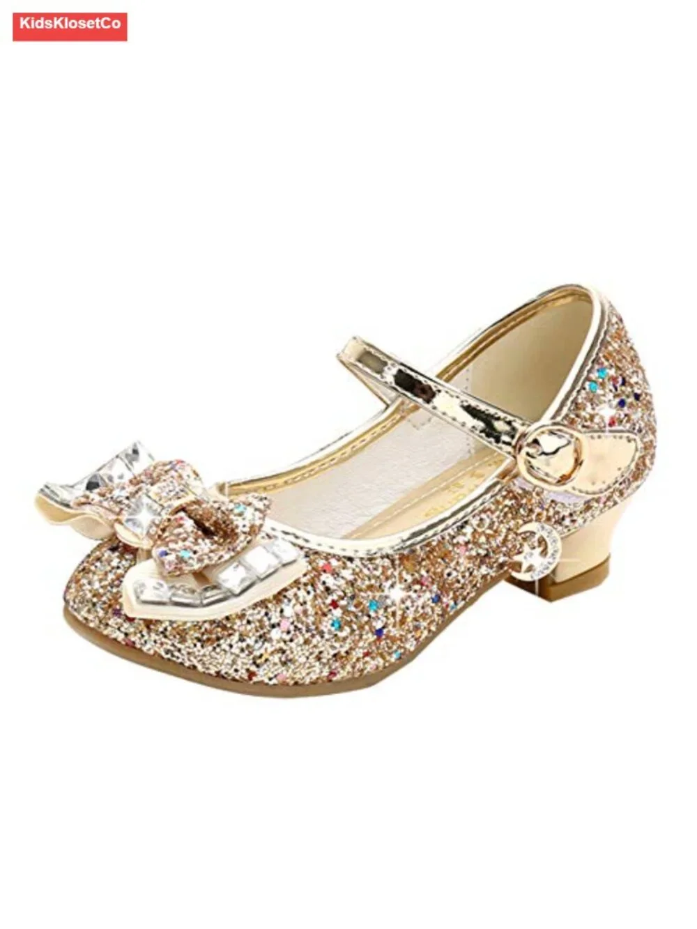 Girls Mary Jane Princess Heels, Cushioned Insole, Hook & Loop Closure, Floral